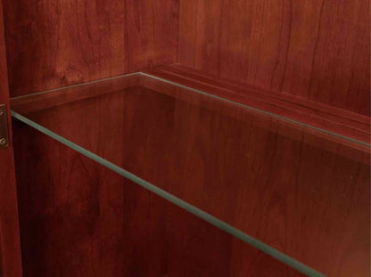 Le Mieur Cherry  2 Glass Pane Door Hutch in Russet Finish