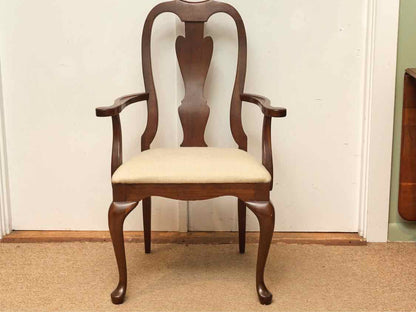 Dark Stained Cherry Arm Dining Chair