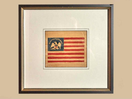 'American Flags V' Art Print In Matt Black & Silver Accent Frame