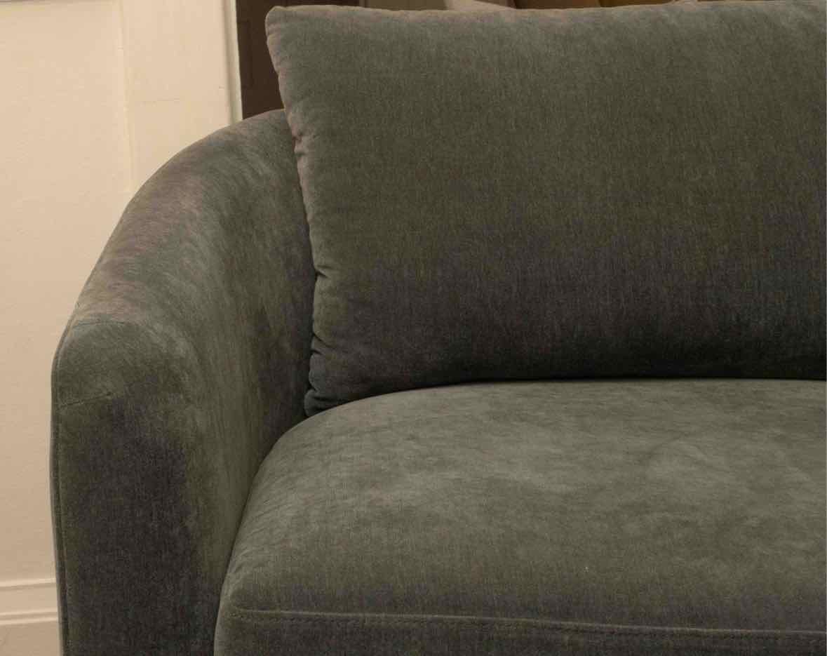 Pottery 'Remmy' Chair & Ottoman in Slate Blue Performance Chenille