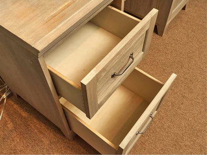 Pottery Barn 'Hampton' In 'Brushed Fog' Finish 3 Drawer & Door  Desk