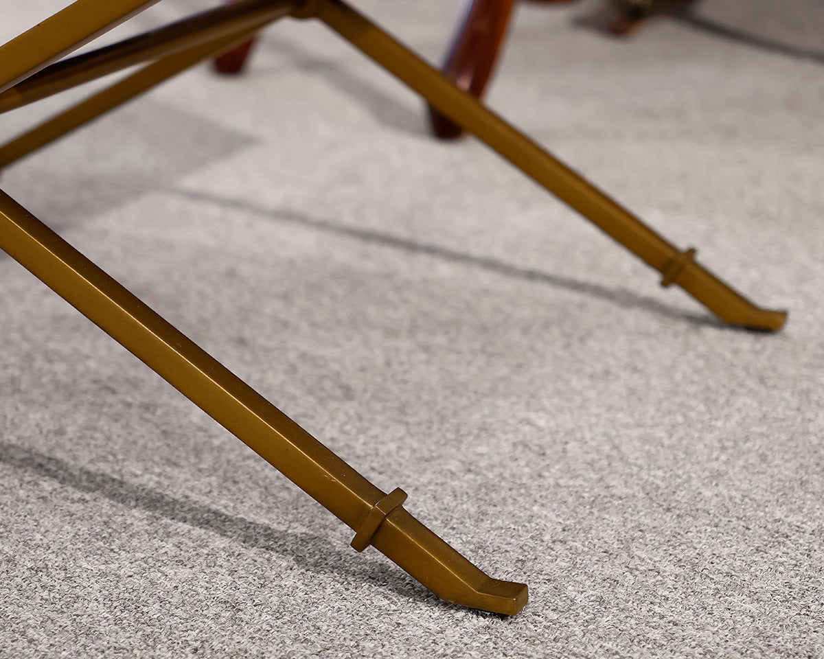 Custom Hickory Upholstered Ottoman