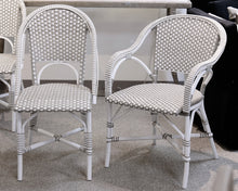 Set of 6 Outdoor Rattan Wrapped Metal Dining Chairs