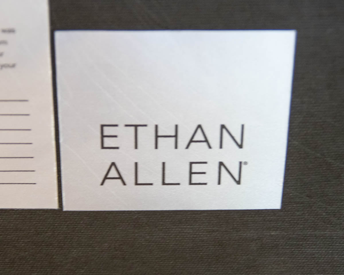Ethan Allen 'Shaw' Leather Arm Chair & Ottoman