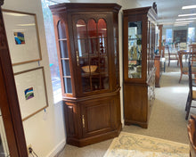 Pennsylvania House Dark Cherry Corner Cabinet with Window Pane Glass Door