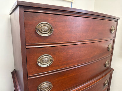 Mahogany 6 Drawer Chest on Chest