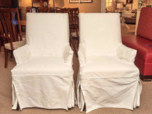Pair Of Ethan Allen  Slipcovered Host & Hostess Dining Chairs