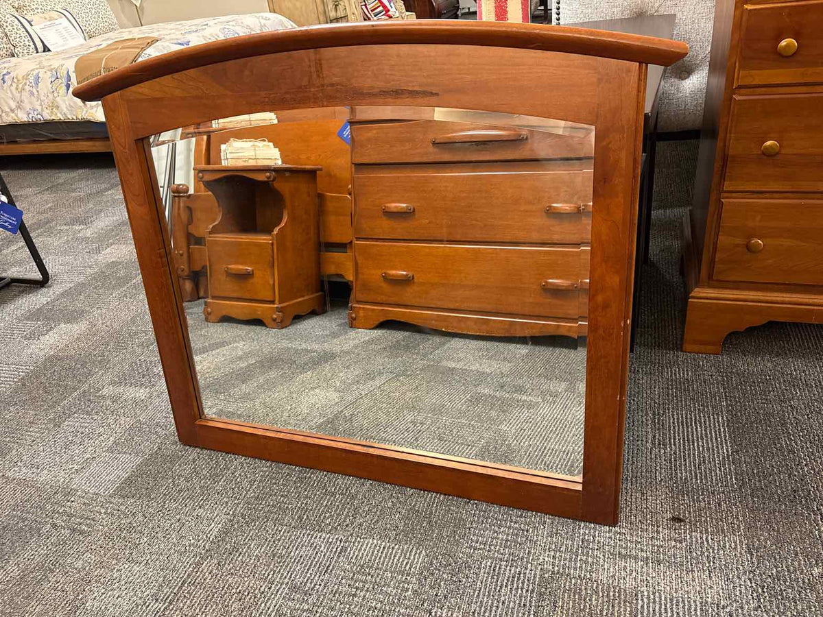 Cherry 10-Drawer Dresser and Mirror