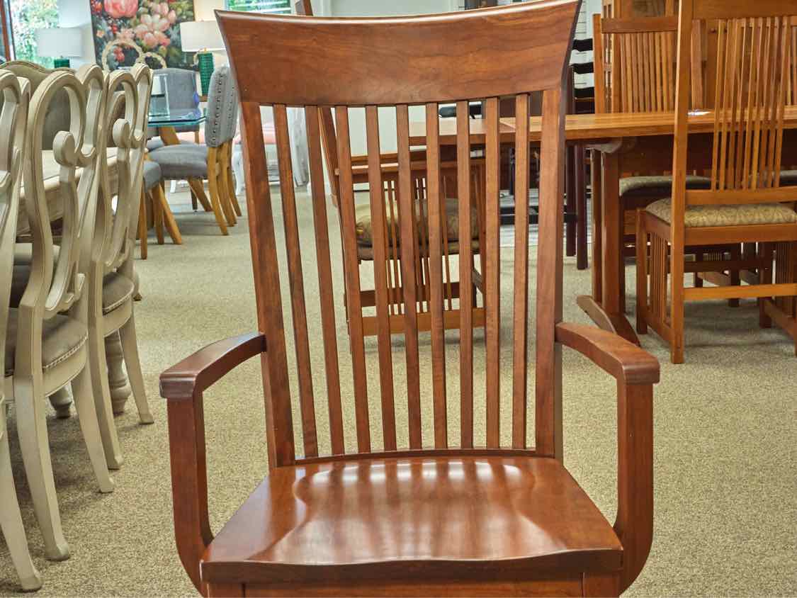 Fusion Designs Solid Cherry Dining Table & Set of 12 Slatback Chairs