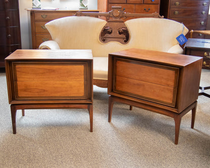 Pair of Solid Mahogany 2-Tone Nightstands