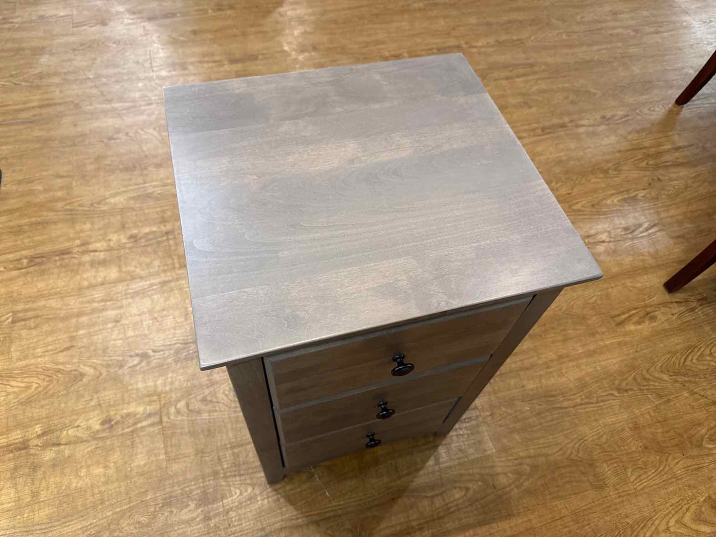 Three Drawer Washed Grey Nightstand