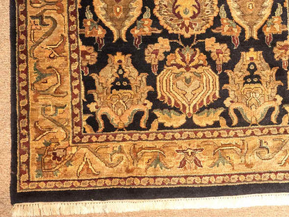Gold & Black Wool Area Rug