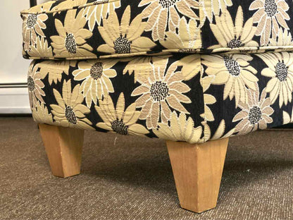 La-Z-Boy Black & Cream Floral Upholstered Armless  Chair