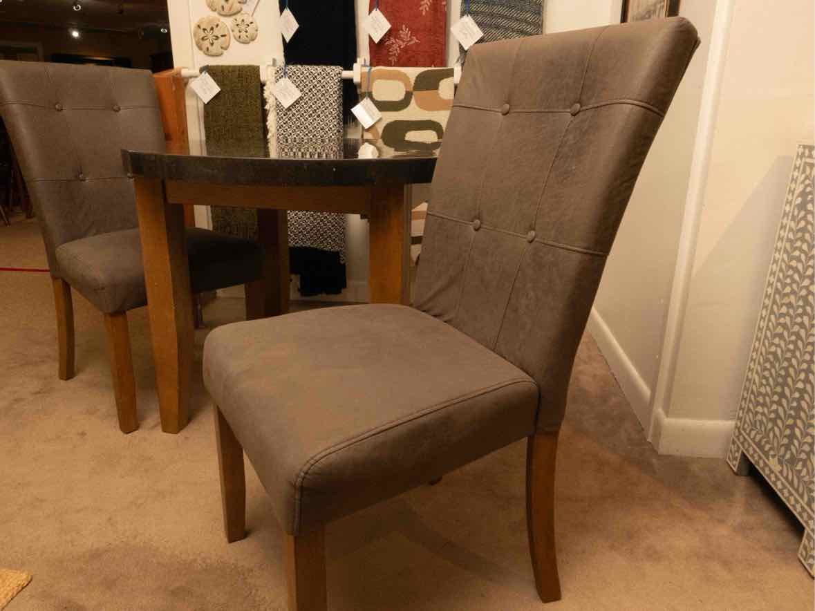Round Stone Top Ash Legs Table &  2 Chair Set