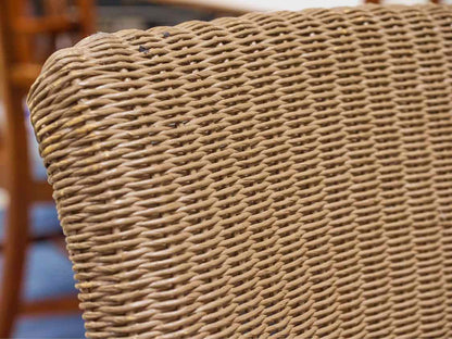 Set of 4 Janus et Cie Taupe Wicker Chairs