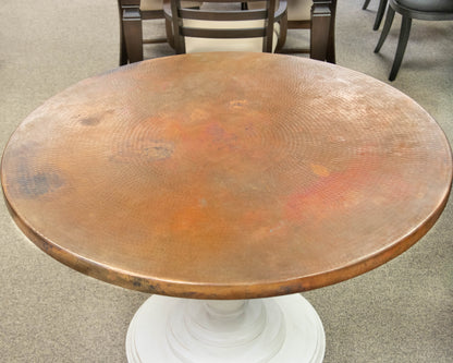 Bassett Hammered Copper Dining Table & Set of Four Chairs