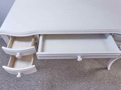 White Five Drawer Desk W/ Chair