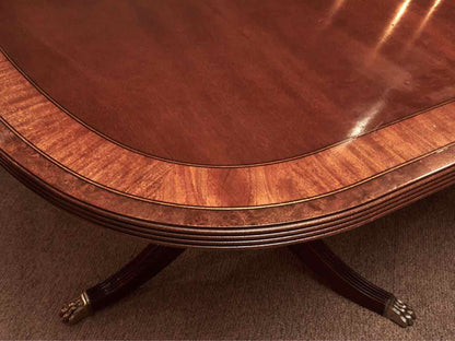 Ethan Allen Mahogany Double Pedestal Dining Table