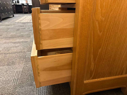 Thomasville 'Eastlake' Washed Oak Triple Dresser & Mirror