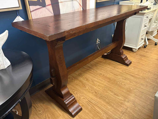 Fremarc Distressed Console with Trestle Base
