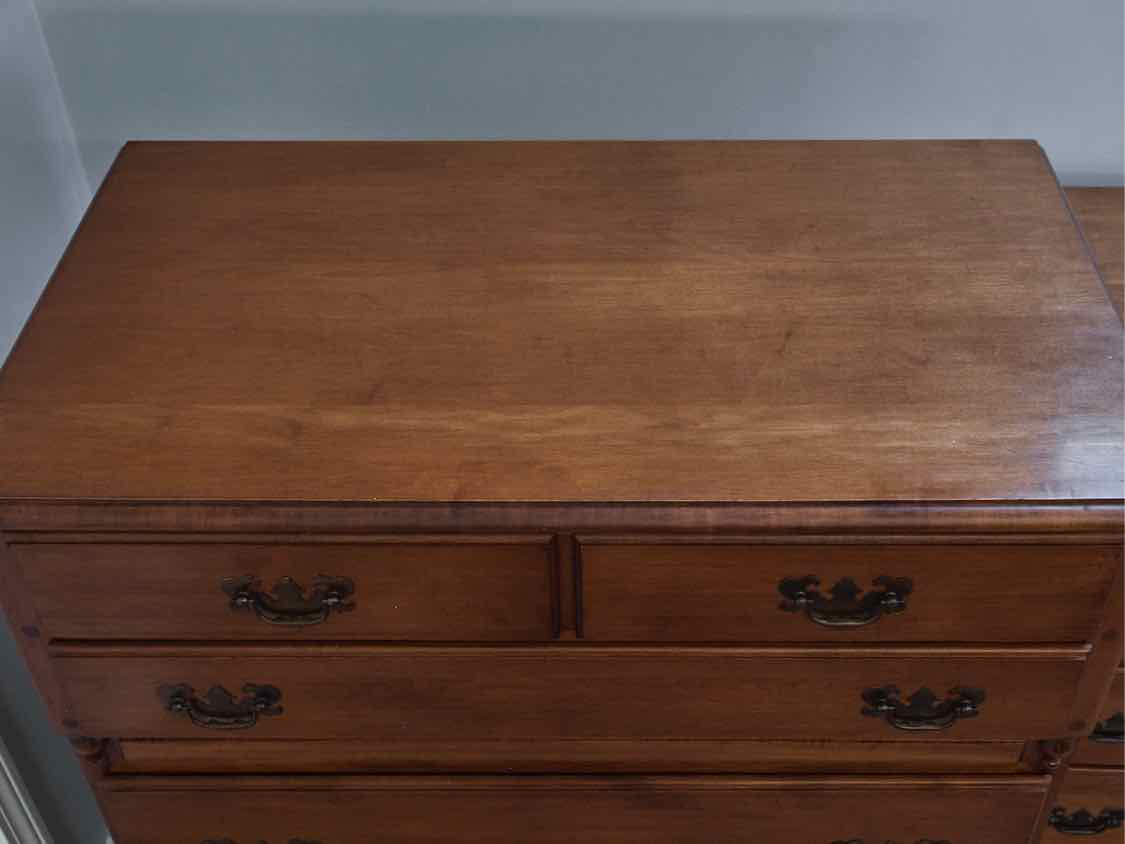 Maple 3-Over-3 Tall Chest with Antique Brass Pulls