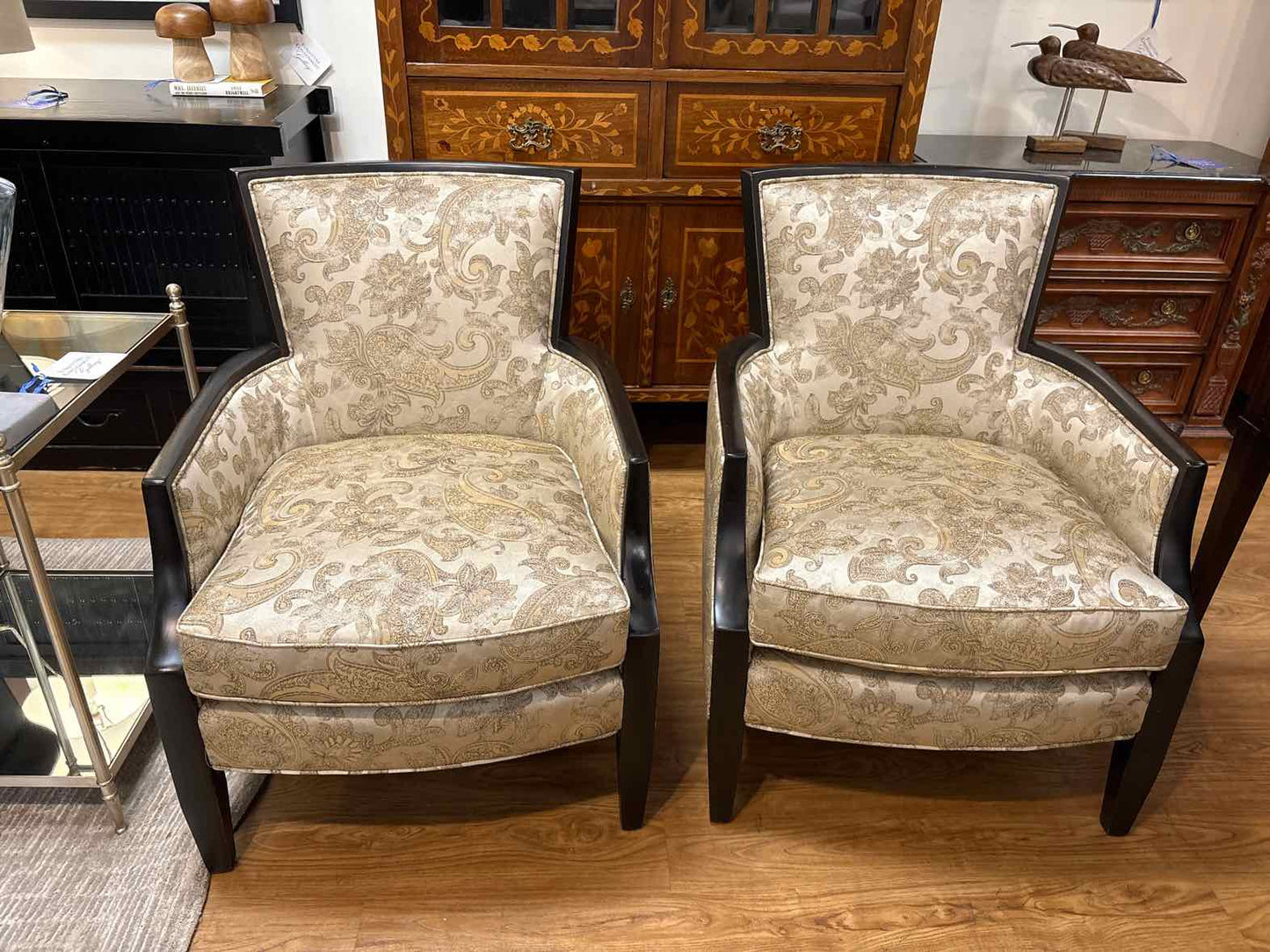 Pair of Arhaus Paisley Accent Arm Chairs