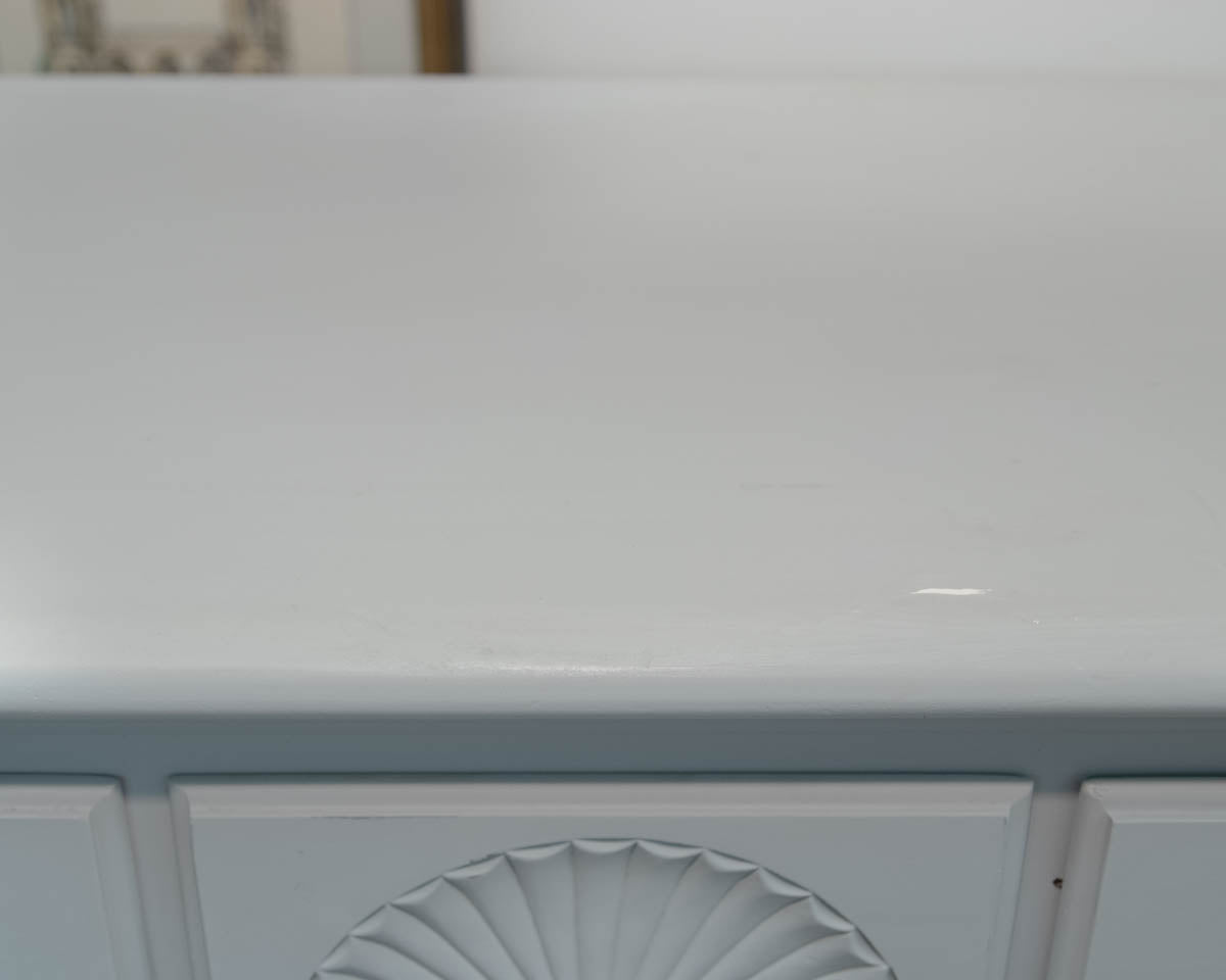 Kling Tall Chest in Light Blue Finish with Spoon Feet
