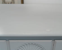Kling Tall Chest in Light Blue Finish with Spoon Feet