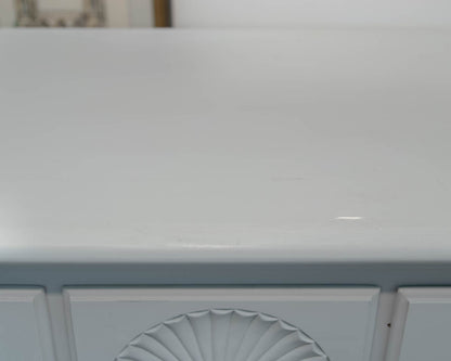Kling Tall Chest in Light Blue Finish with Spoon Feet