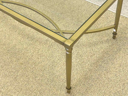 Brass Base Cocktail Table With Glass Top