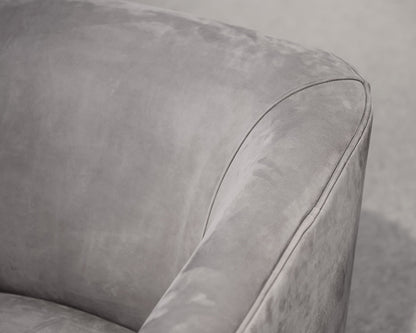 Pair of Restoration Hardware Italian Shelter Arm Suede Swivel Chairs