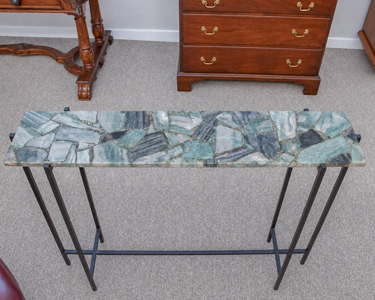 Jade Green Marble Top Console