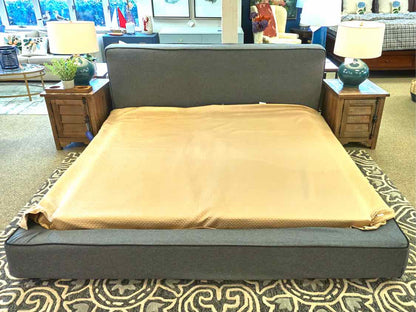 Modern King Platform Bed in Charcoal Grey