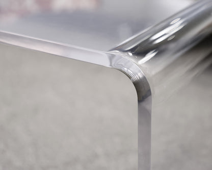 Lucite waterfall cocktail table