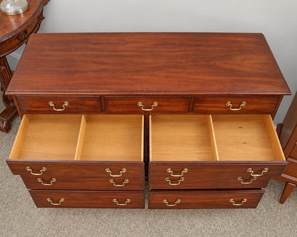Henkel Harris 9 Drawer Mahogany Chippendale-Style Chest W/ Brass Hardware