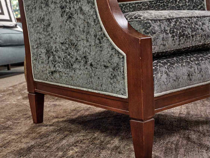 Pair of Custom Sam Moore Wooden Framed Arm Chairs