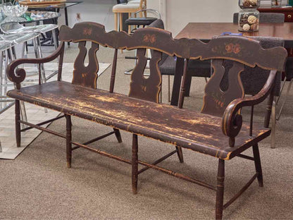 Black Rustic Antique Bench