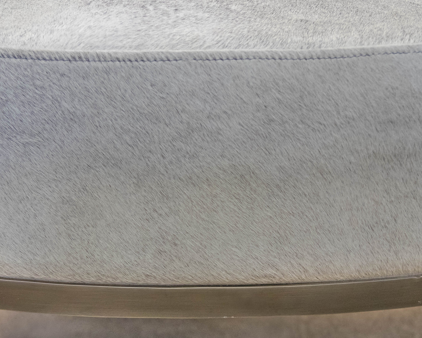 Global Views Hair-on-Hide Cocktail Ottoman in Grey