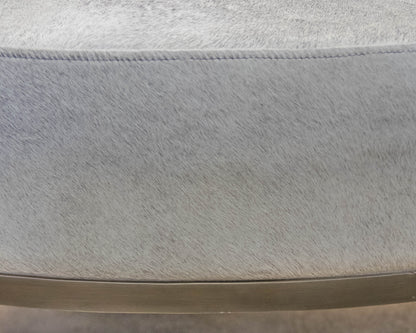 Global Views Hair-on-Hide Cocktail Ottoman in Grey
