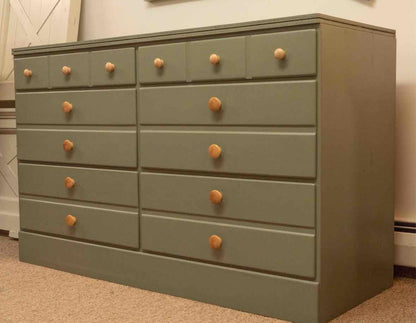 Eucalyptus Green Finish 6 Drawer Dresser