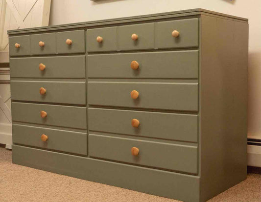 Eucalyptus Green Finish 6 Drawer Dresser