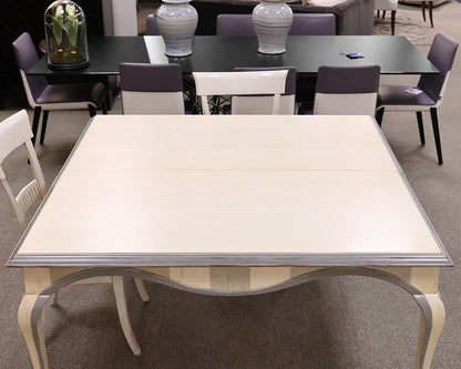 Roche Bobois Custom Square Dining Table With Four Dining Chairs