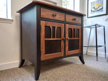 Black & Oak Storage Cabinet