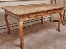 English Pine Dining Table with Cabriole Legs