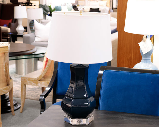 Porcelain Deep Blue Lucille Table Lamp
