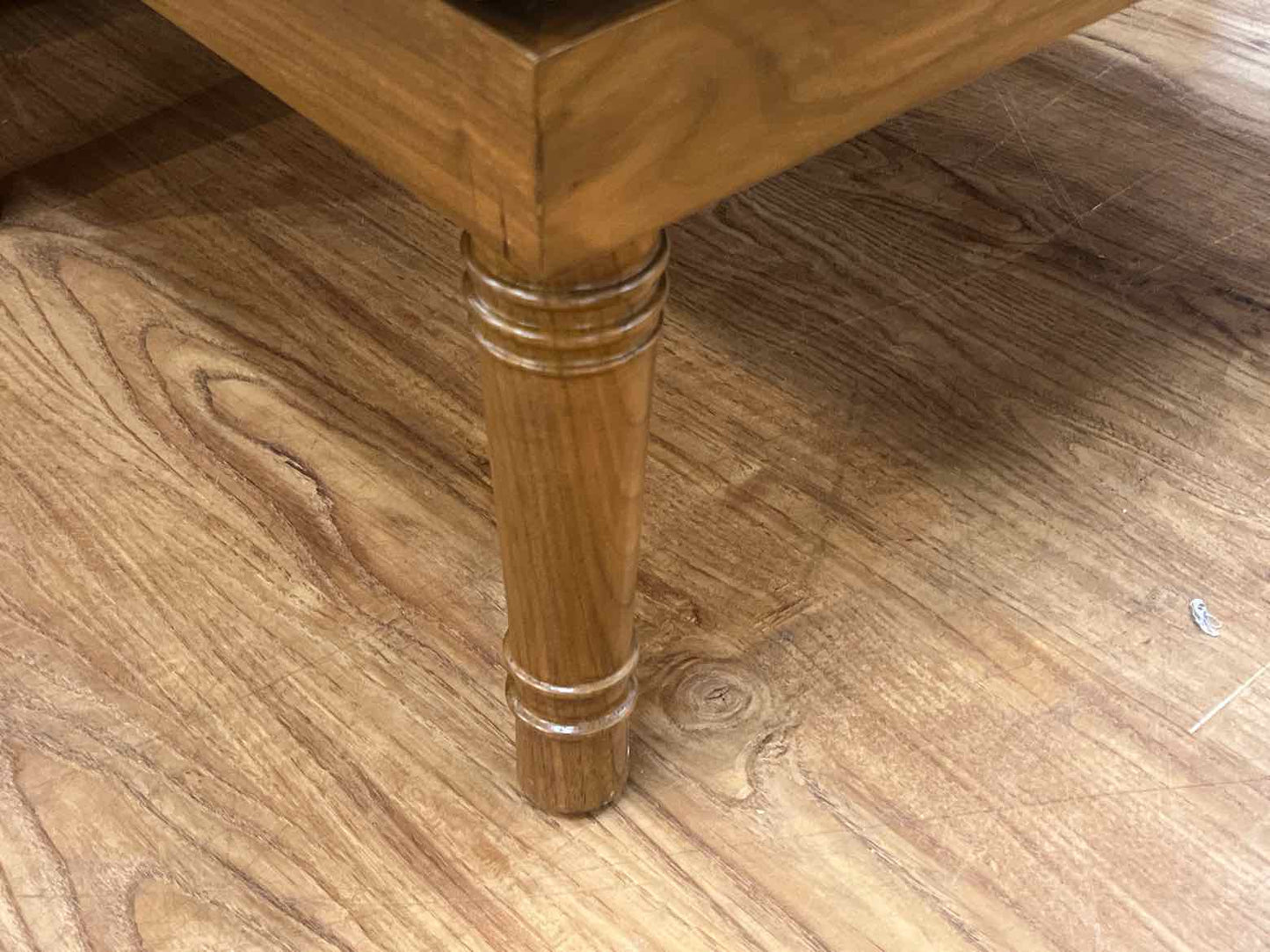 Taupe Leather Ottoman
