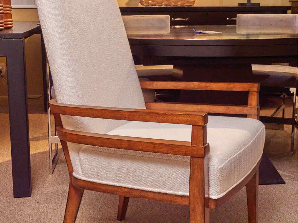 Set Of 4 Tommy Bahama 'Coles Bay' Ivory  Upholstered  Arm  Dining Chairs