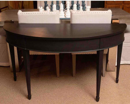 Ethan Allen Black Finish Demilune Console