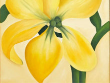 Original Painting of Yellow Floral in Black Frame