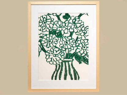 Framed Giclee:  "Pastel Bouquet in Green II"